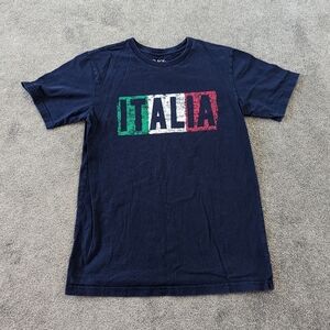 Children's Place Boy's Tshirt Italia Print Size Youth XL 14 Years Dark Blue